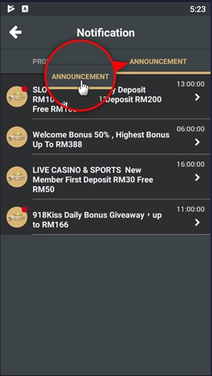 5 Steps to Check 9KING Promotion in Notification-4a