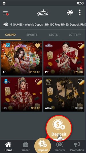 3 Deposit Methods Available at 9KING-1