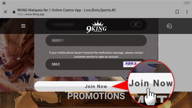 Simple 5 steps to register as a 9KING members for free-5