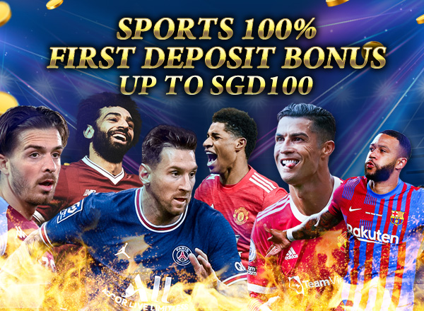 Sports 100% First Deposit Bonus, Up To SGD100