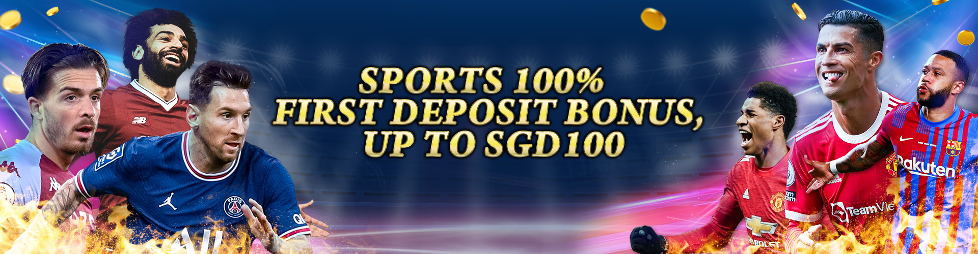 Sports 100% First Deposit Bonus, Up To SGD100